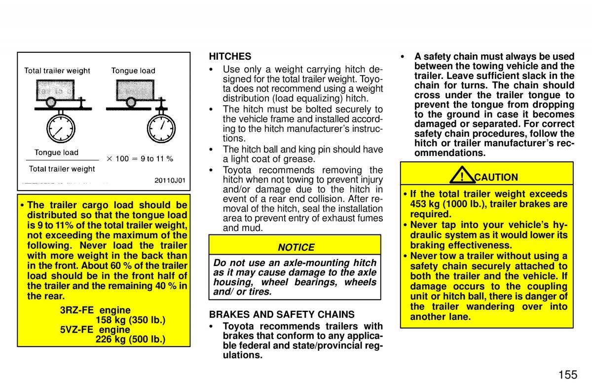 Toyota 4Runner 3 III N180 owners manual / page 152