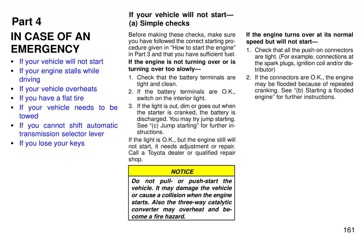 Toyota 4Runner 3 III N180 owners manual / page 158