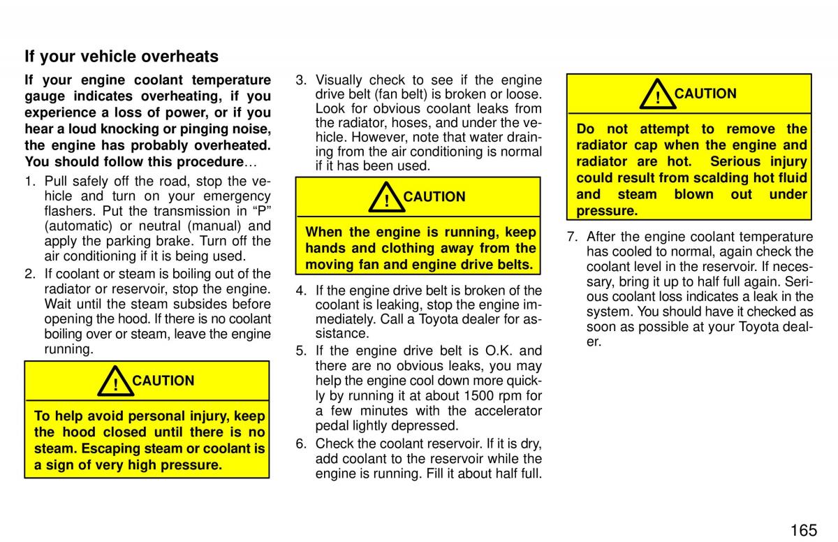 Toyota 4Runner 3 III N180 owners manual / page 162