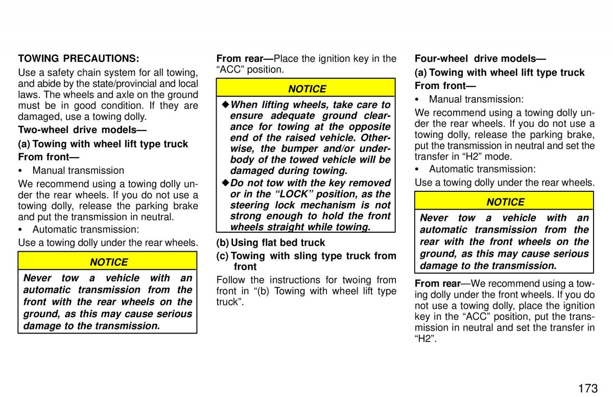 Toyota 4Runner 3 III N180 owners manual / page 170