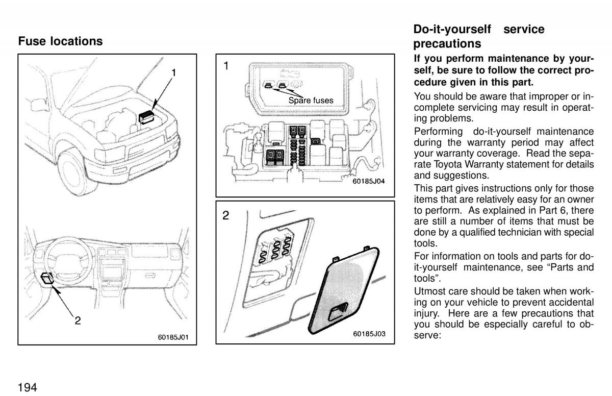 Toyota 4Runner 3 III N180 owners manual / page 191