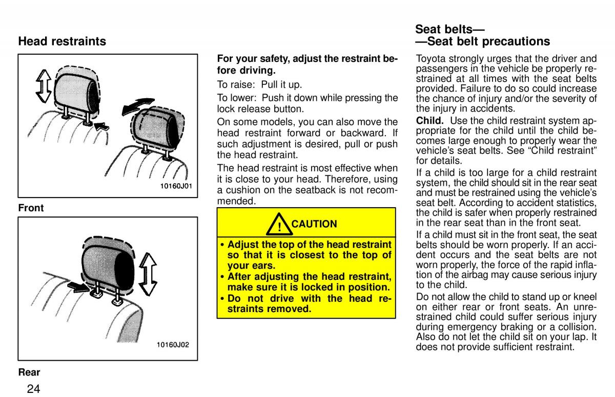 Toyota 4Runner 3 III N180 owners manual / page 20