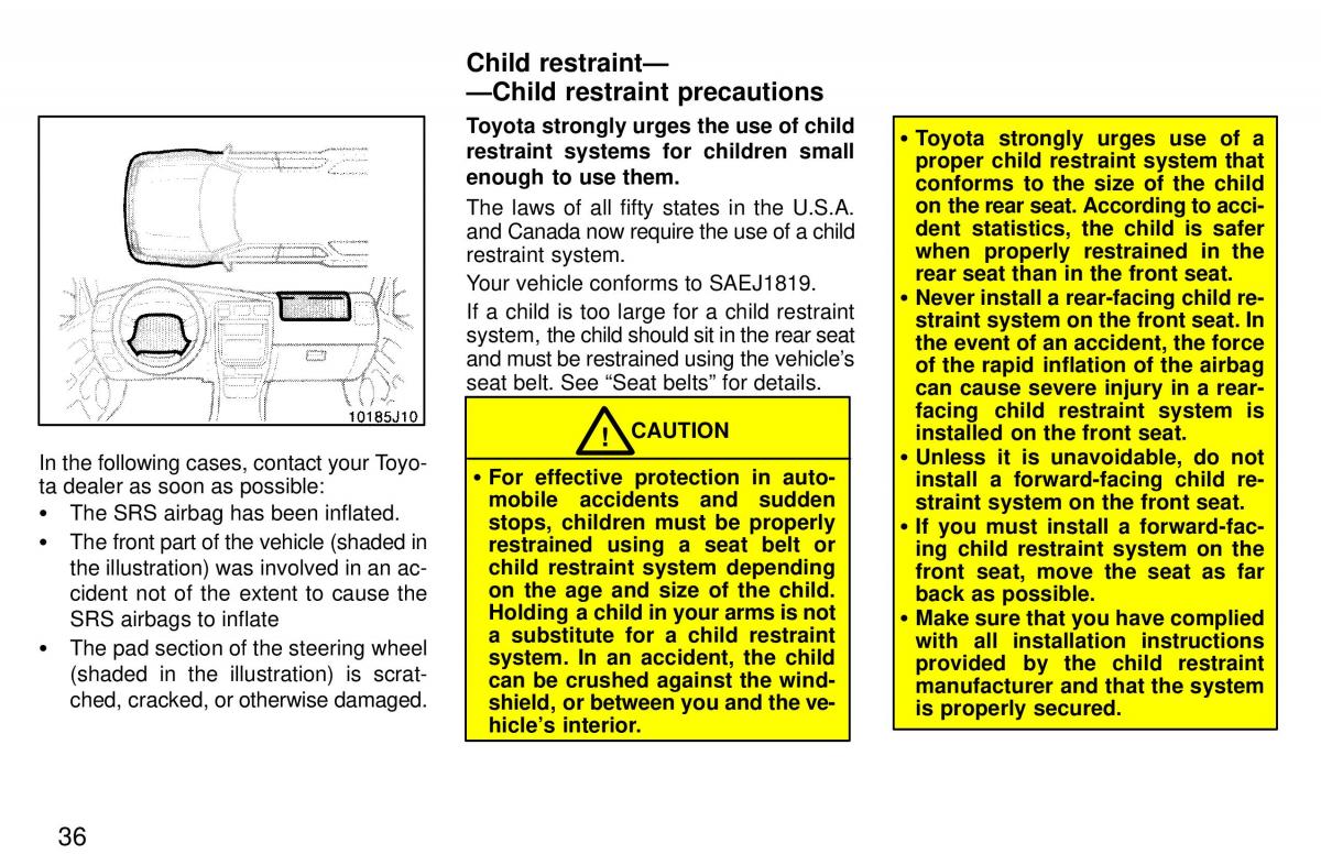 Toyota 4Runner 3 III N180 owners manual / page 33