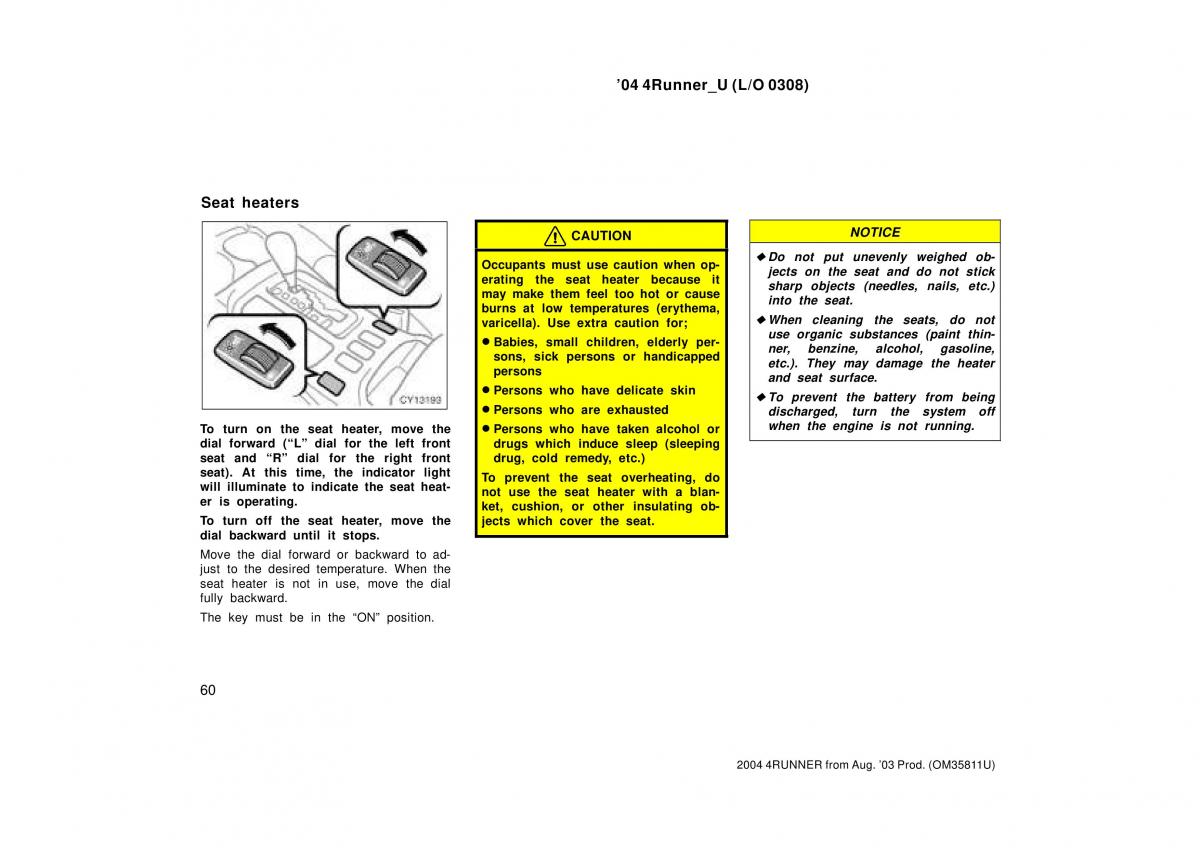 Toyota 4Runner 4 IV N210 owners manual / page 60