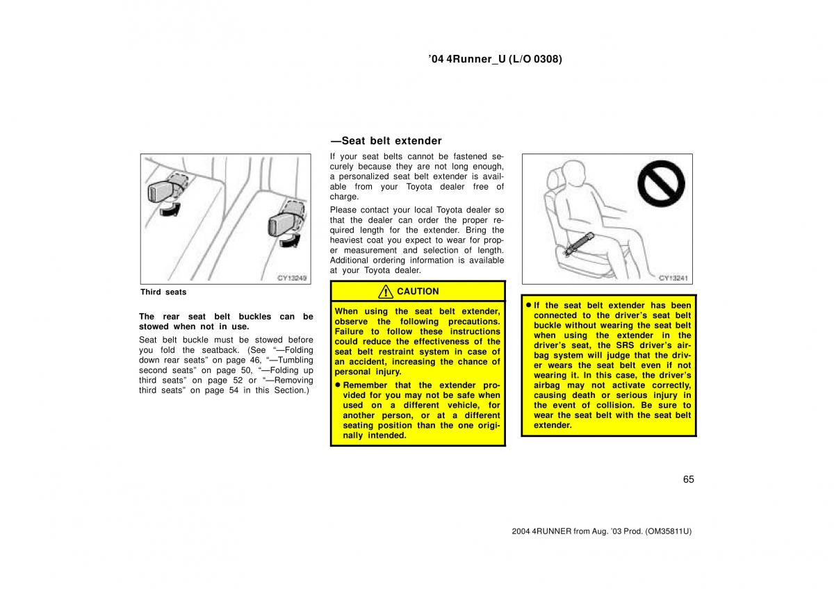 Toyota 4Runner 4 IV N210 owners manual / page 65