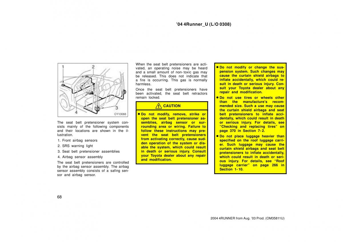 Toyota 4Runner 4 IV N210 owners manual / page 68