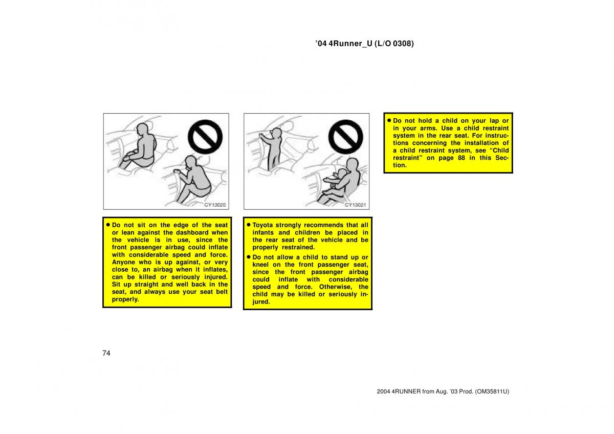 Toyota 4Runner 4 IV N210 owners manual / page 74