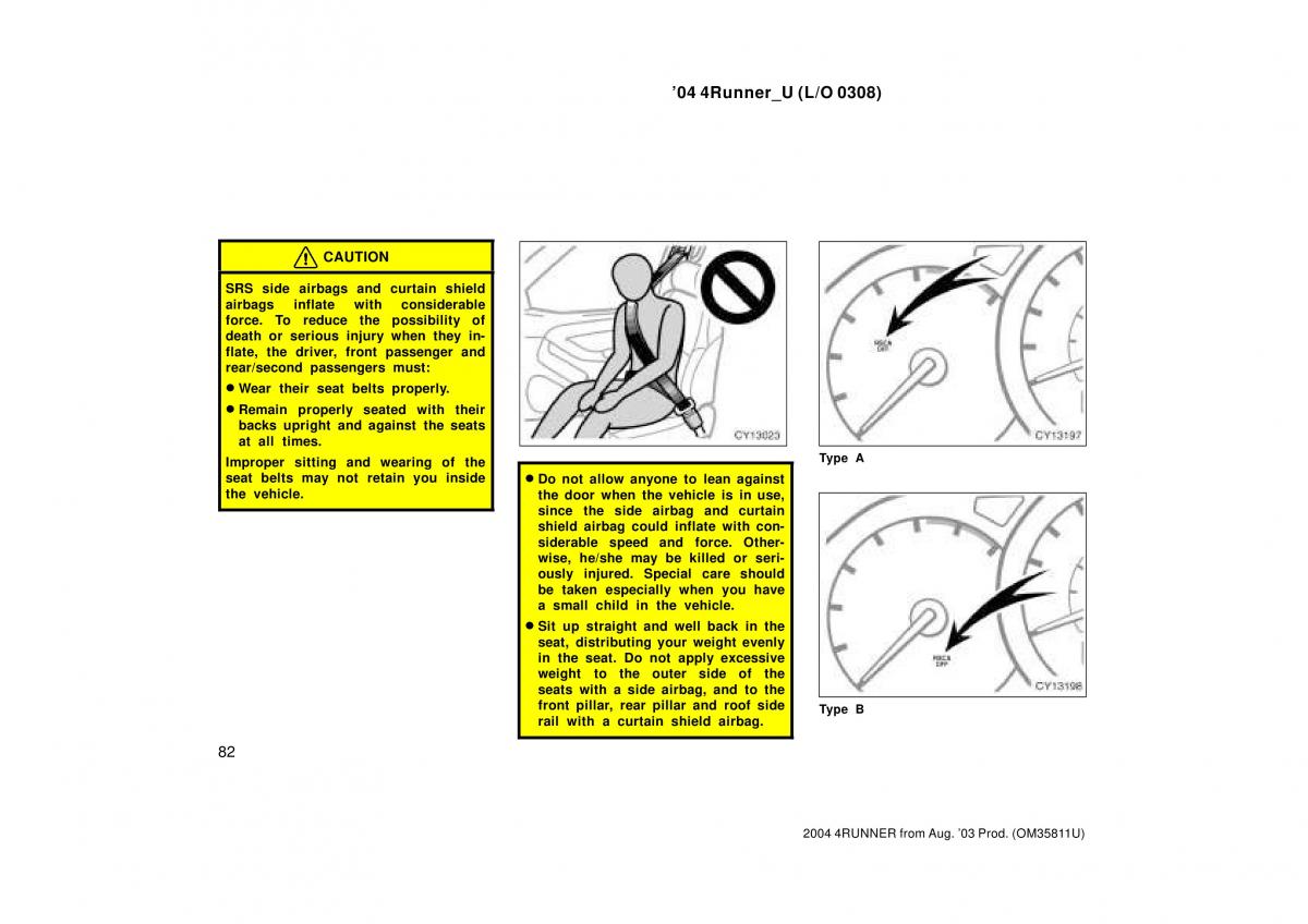 Toyota 4Runner 4 IV N210 owners manual / page 82