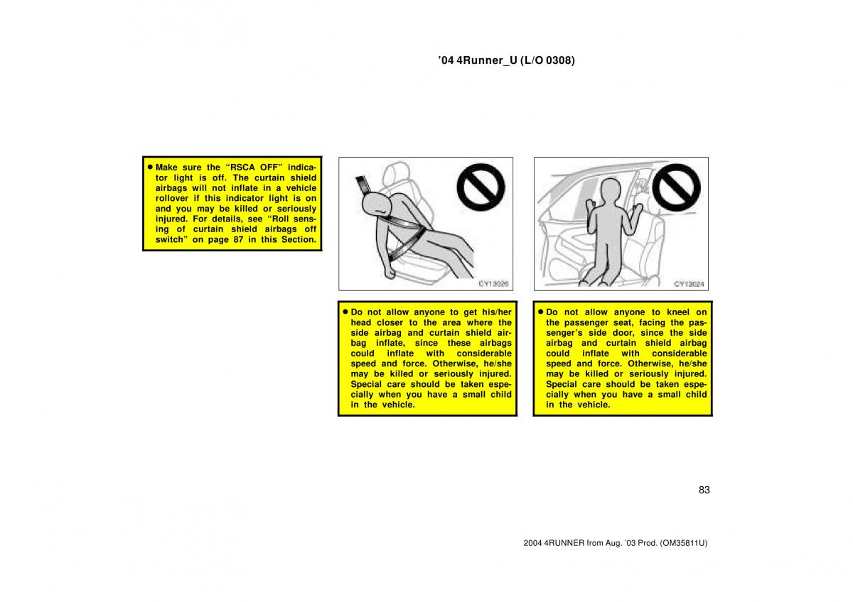 Toyota 4Runner 4 IV N210 owners manual / page 83