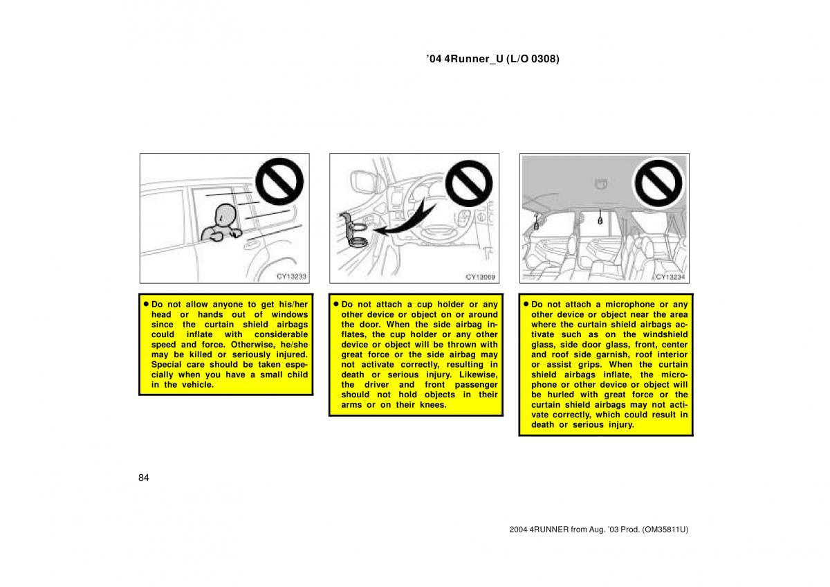 Toyota 4Runner 4 IV N210 owners manual / page 84