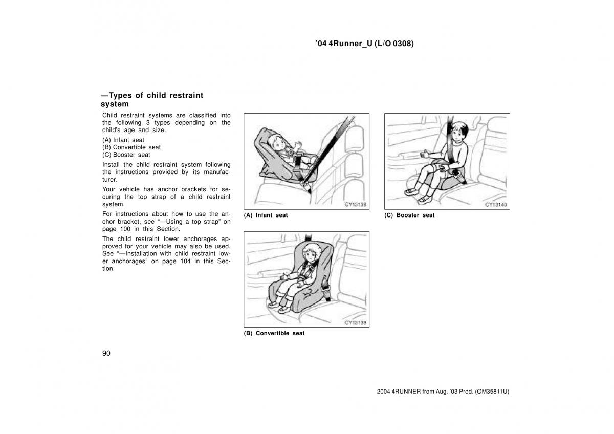 Toyota 4Runner 4 IV N210 owners manual / page 90