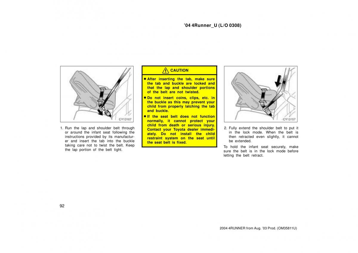 Toyota 4Runner 4 IV N210 owners manual / page 92