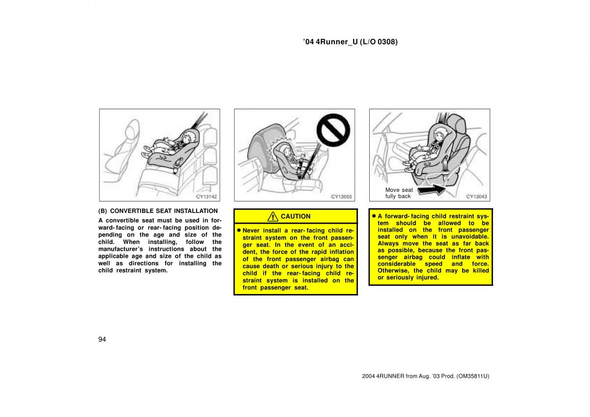 Toyota 4Runner 4 IV N210 owners manual / page 94