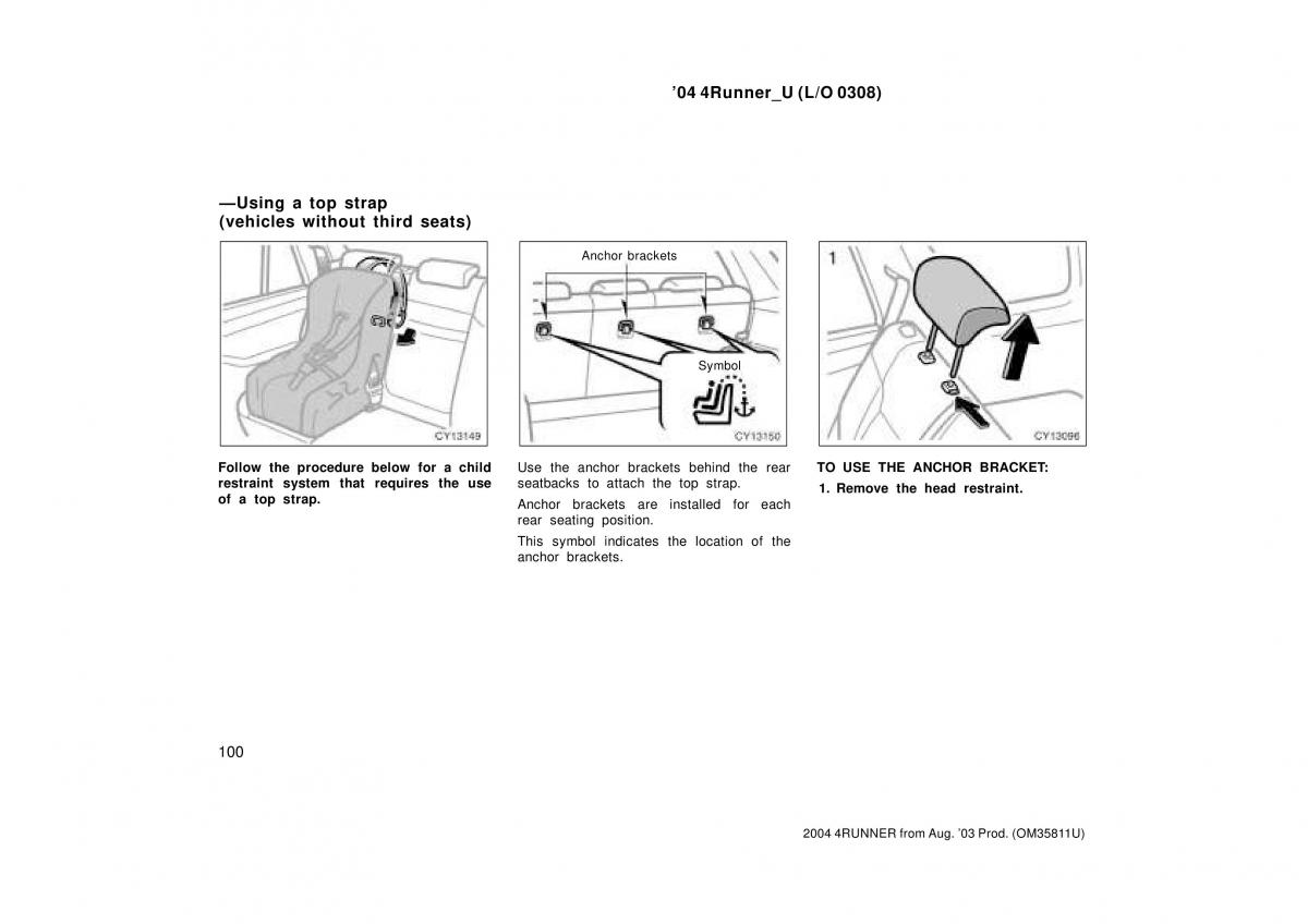 Toyota 4Runner 4 IV N210 owners manual / page 100