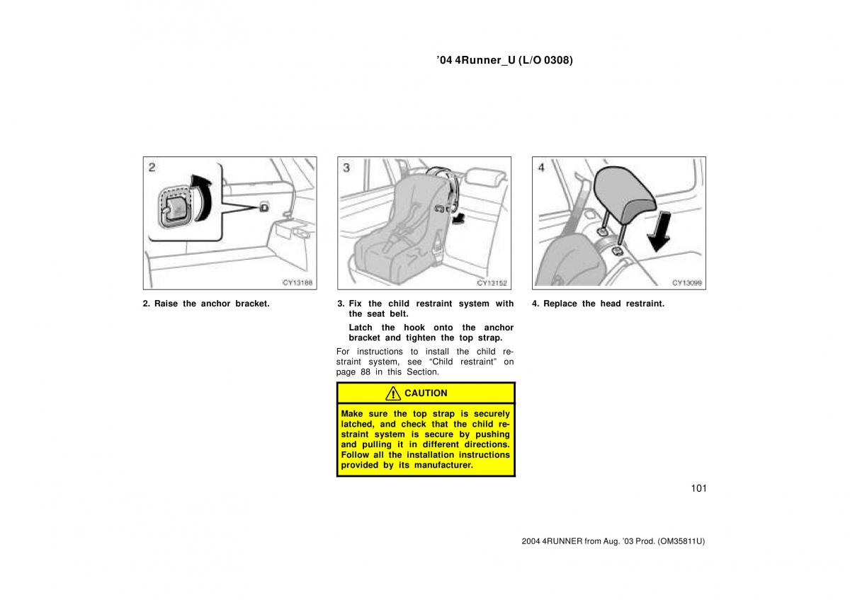 Toyota 4Runner 4 IV N210 owners manual / page 101