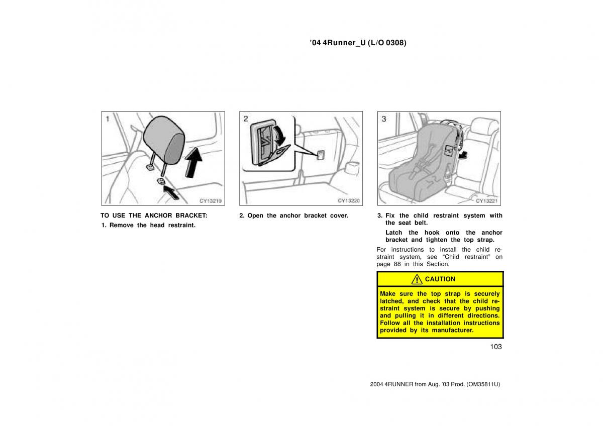 Toyota 4Runner 4 IV N210 owners manual / page 103