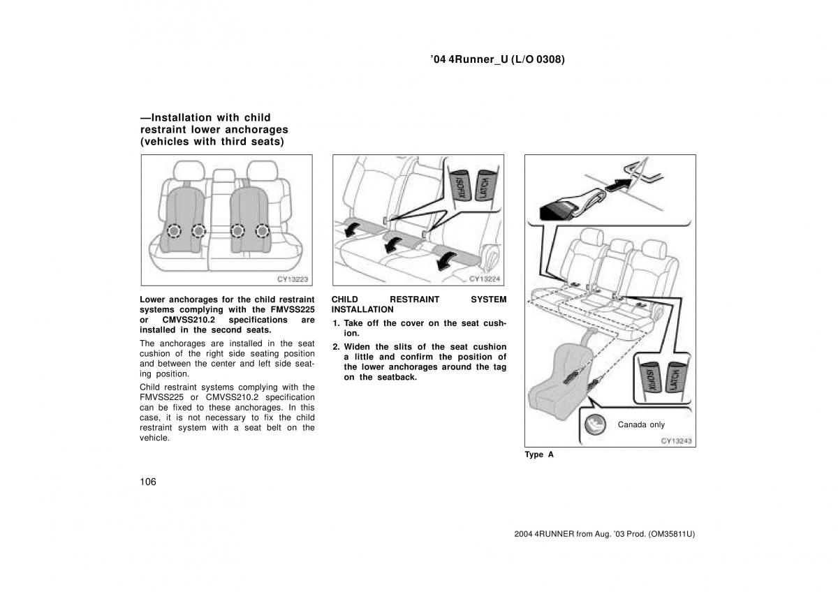 Toyota 4Runner 4 IV N210 owners manual / page 106