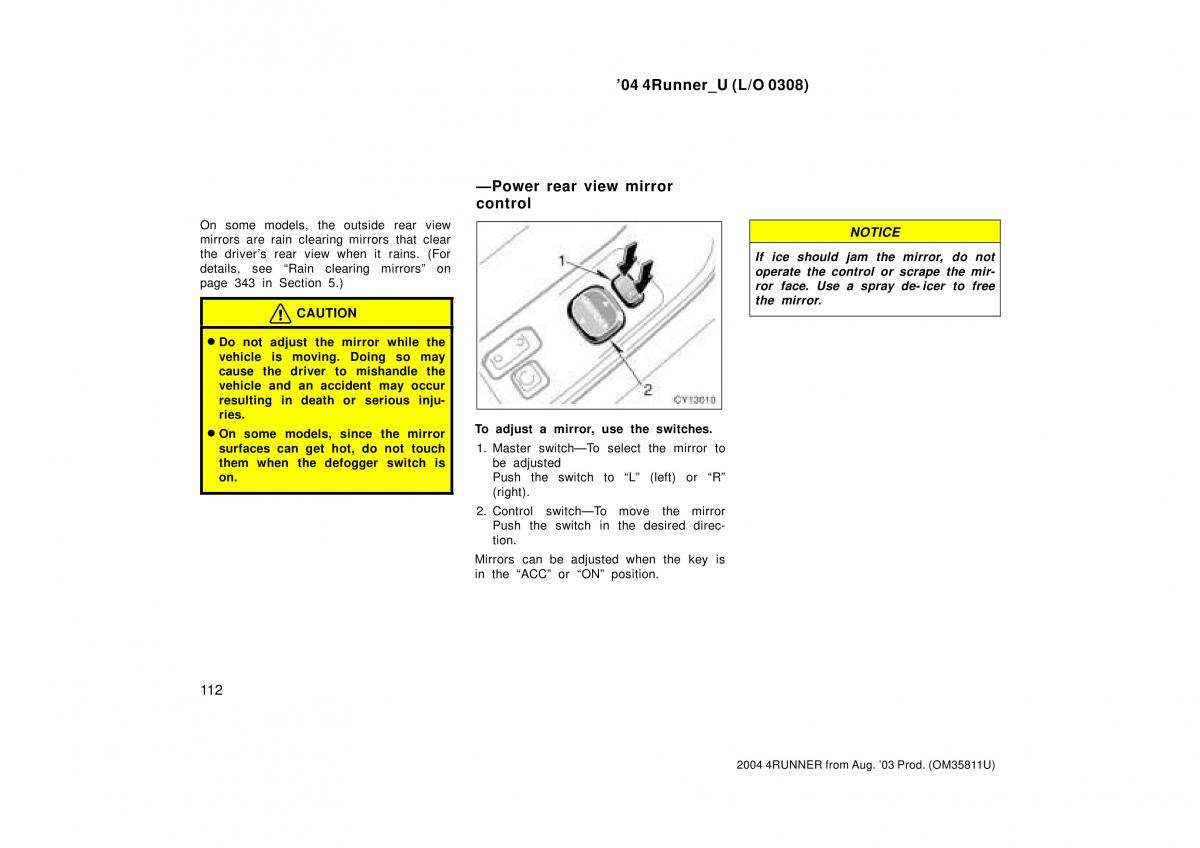 Toyota 4Runner 4 IV N210 owners manual / page 112