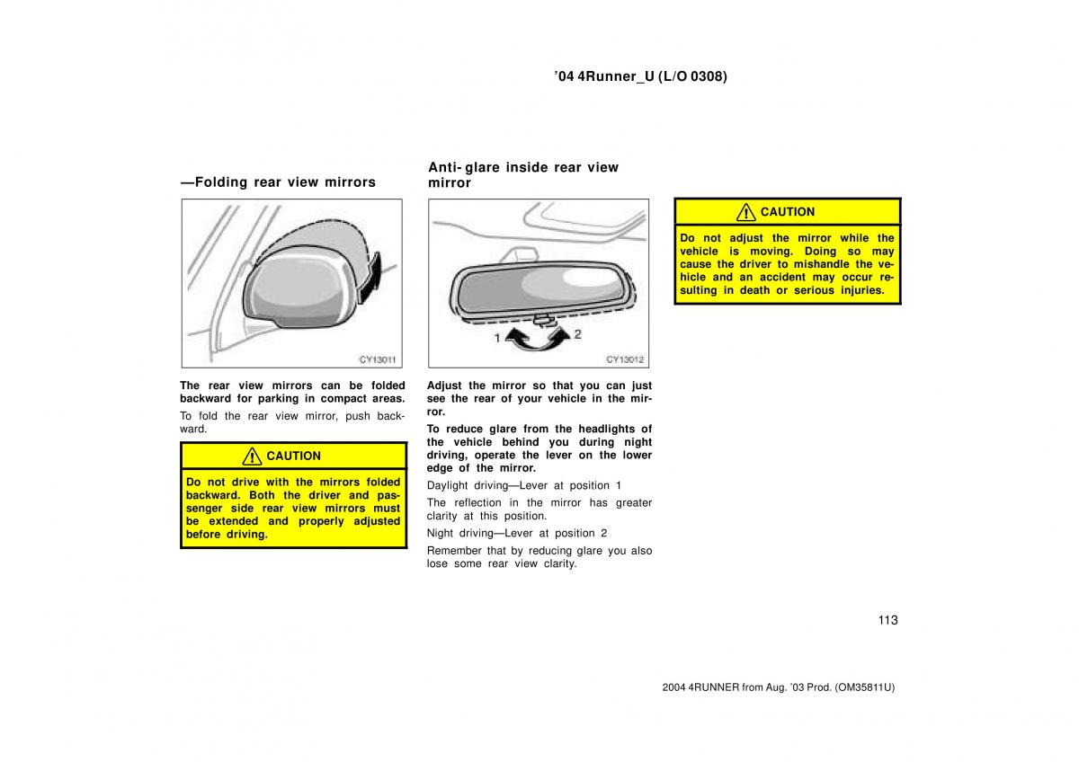 Toyota 4Runner 4 IV N210 owners manual / page 113