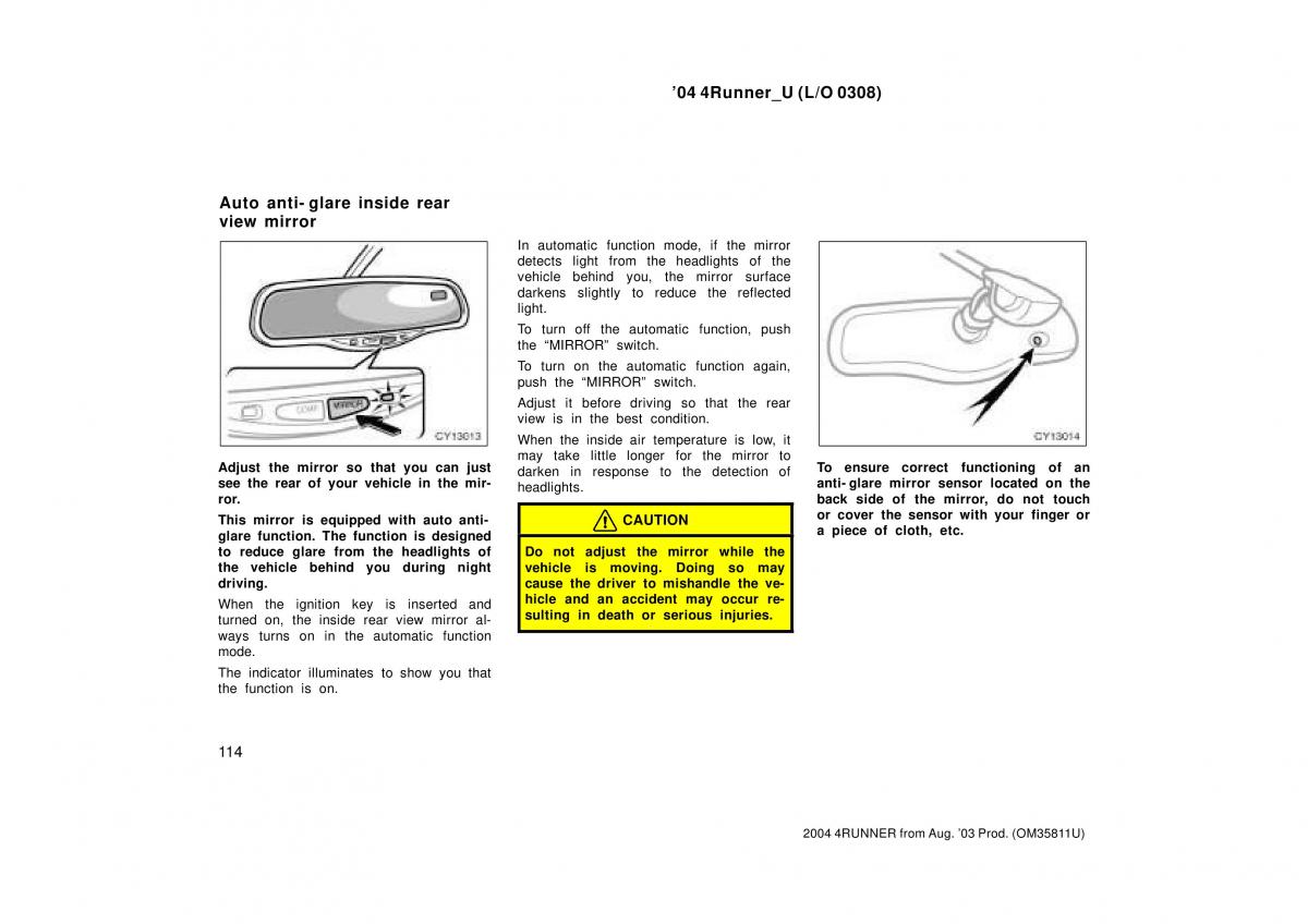 Toyota 4Runner 4 IV N210 owners manual / page 114