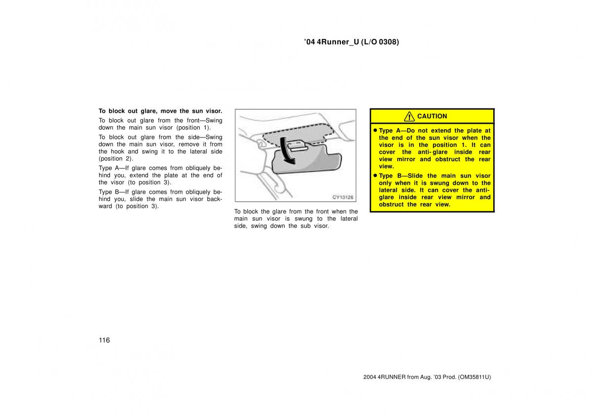 Toyota 4Runner 4 IV N210 owners manual / page 116