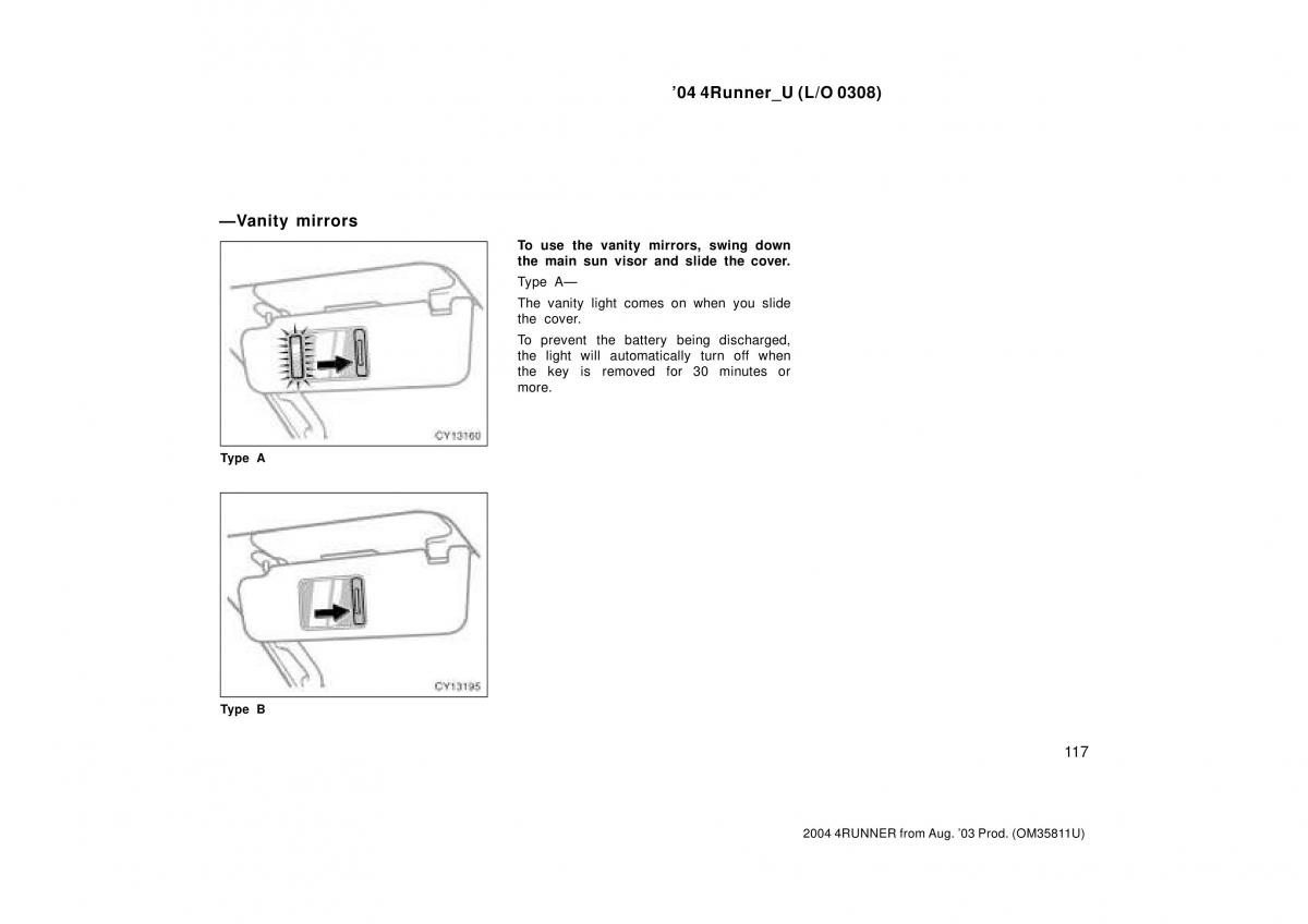 Toyota 4Runner 4 IV N210 owners manual / page 117