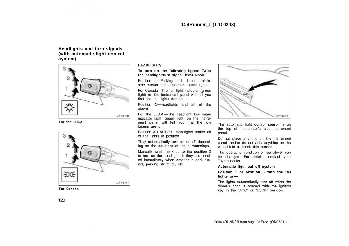 Toyota 4Runner 4 IV N210 owners manual / page 120