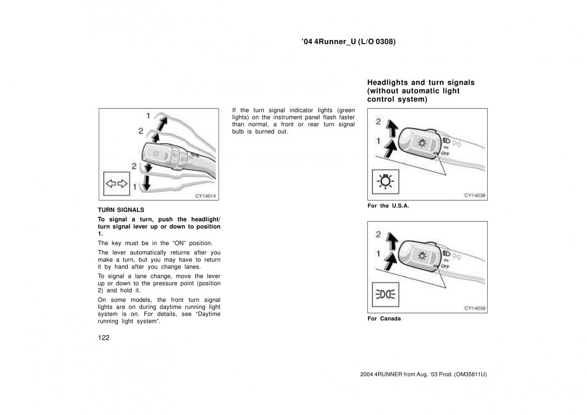 Toyota 4Runner 4 IV N210 owners manual / page 122