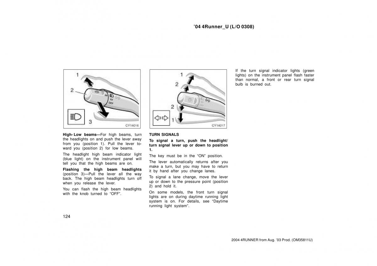 Toyota 4Runner 4 IV N210 owners manual / page 124