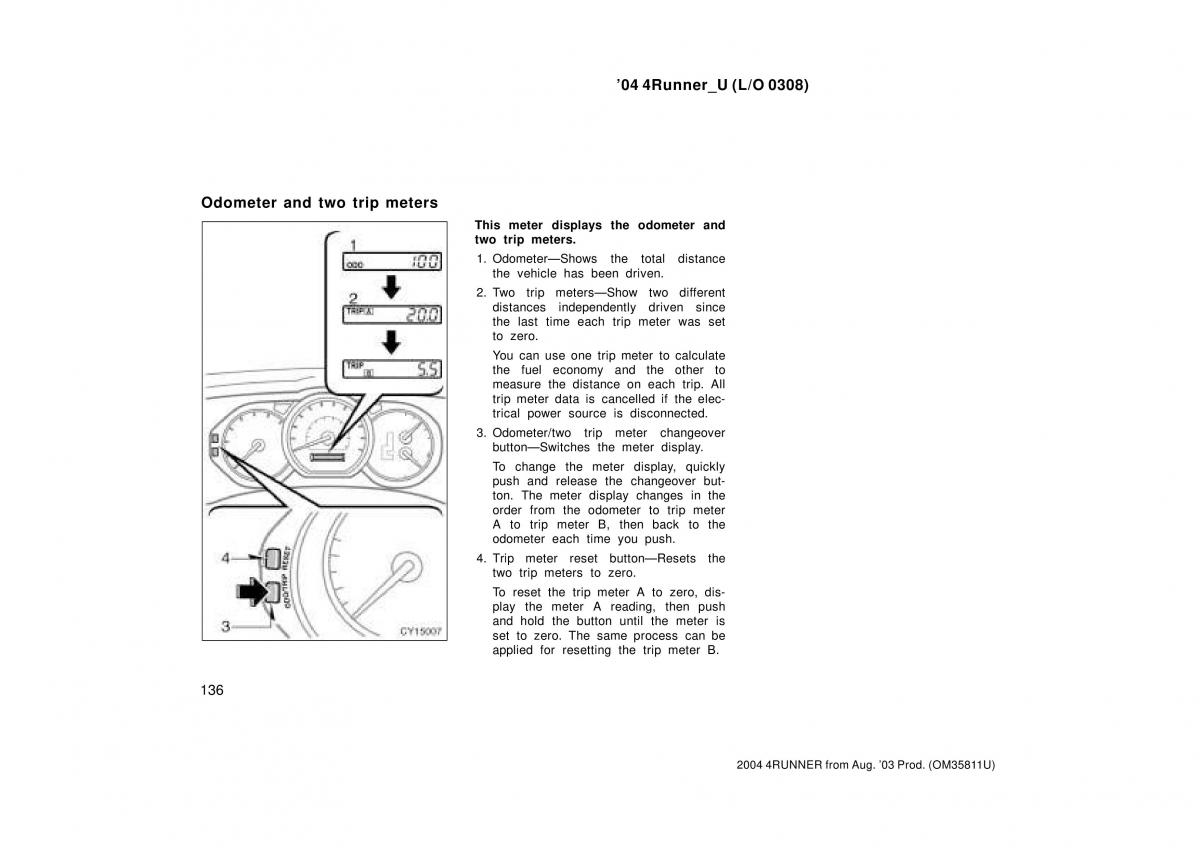 Toyota 4Runner 4 IV N210 owners manual / page 136