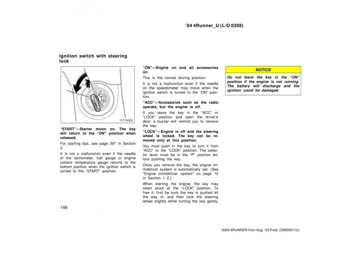 Toyota 4Runner 4 IV N210 owners manual / page 148