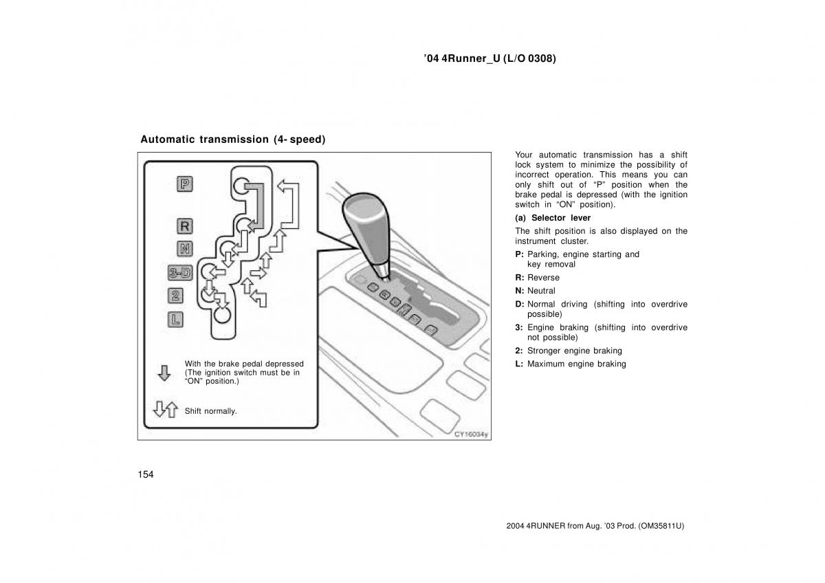 Toyota 4Runner 4 IV N210 owners manual / page 154