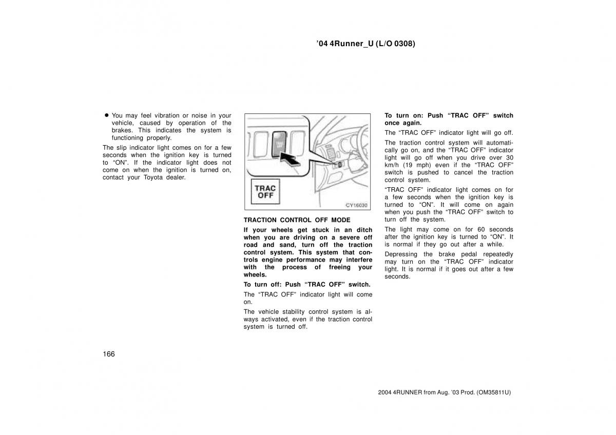 Toyota 4Runner 4 IV N210 owners manual / page 166