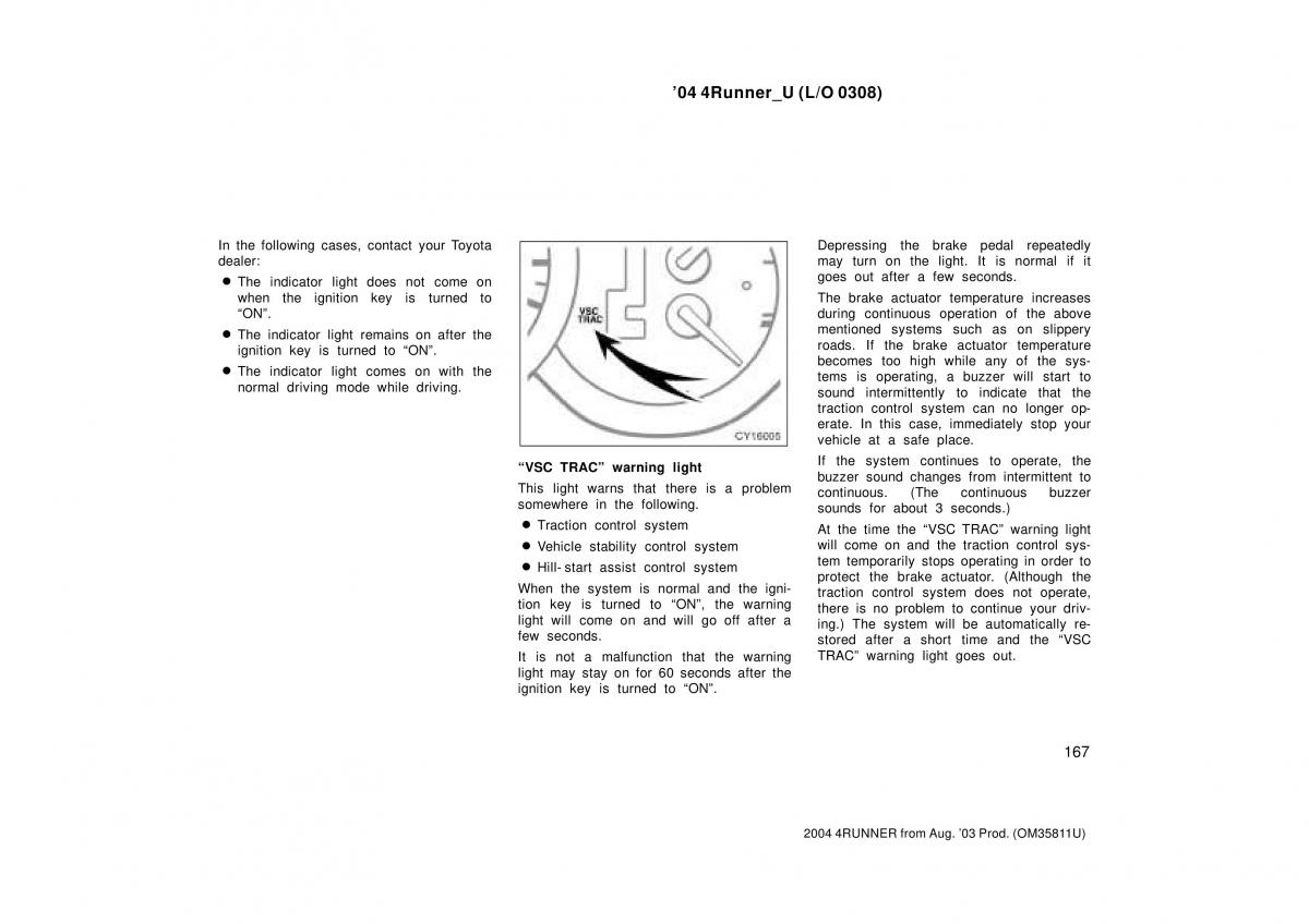 Toyota 4Runner 4 IV N210 owners manual / page 167