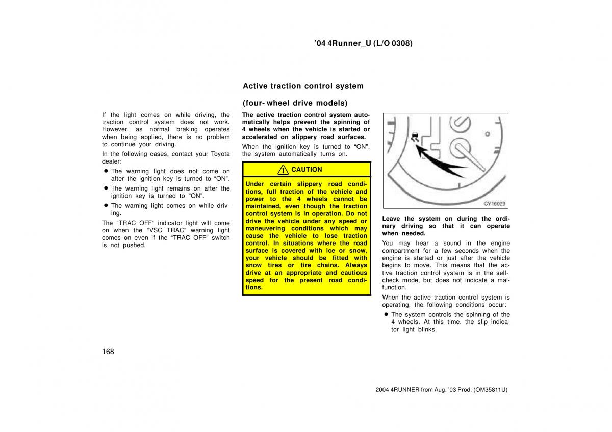 Toyota 4Runner 4 IV N210 owners manual / page 168