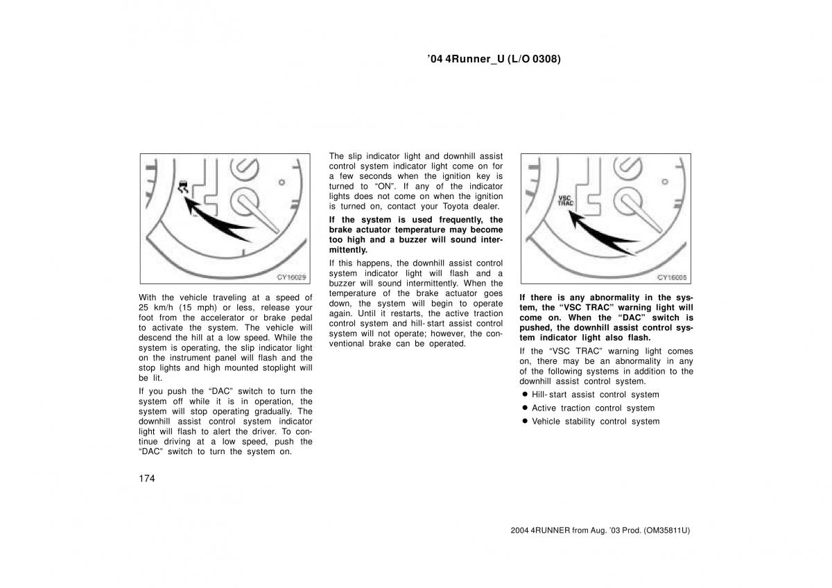 Toyota 4Runner 4 IV N210 owners manual / page 174