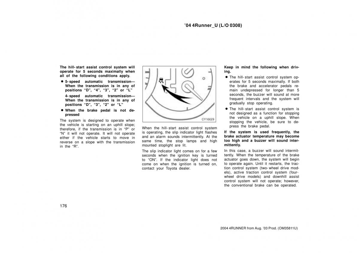 Toyota 4Runner 4 IV N210 owners manual / page 176