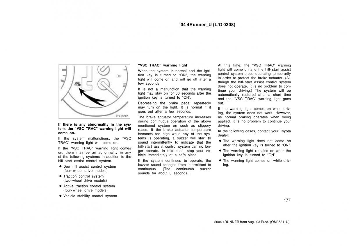 Toyota 4Runner 4 IV N210 owners manual / page 177