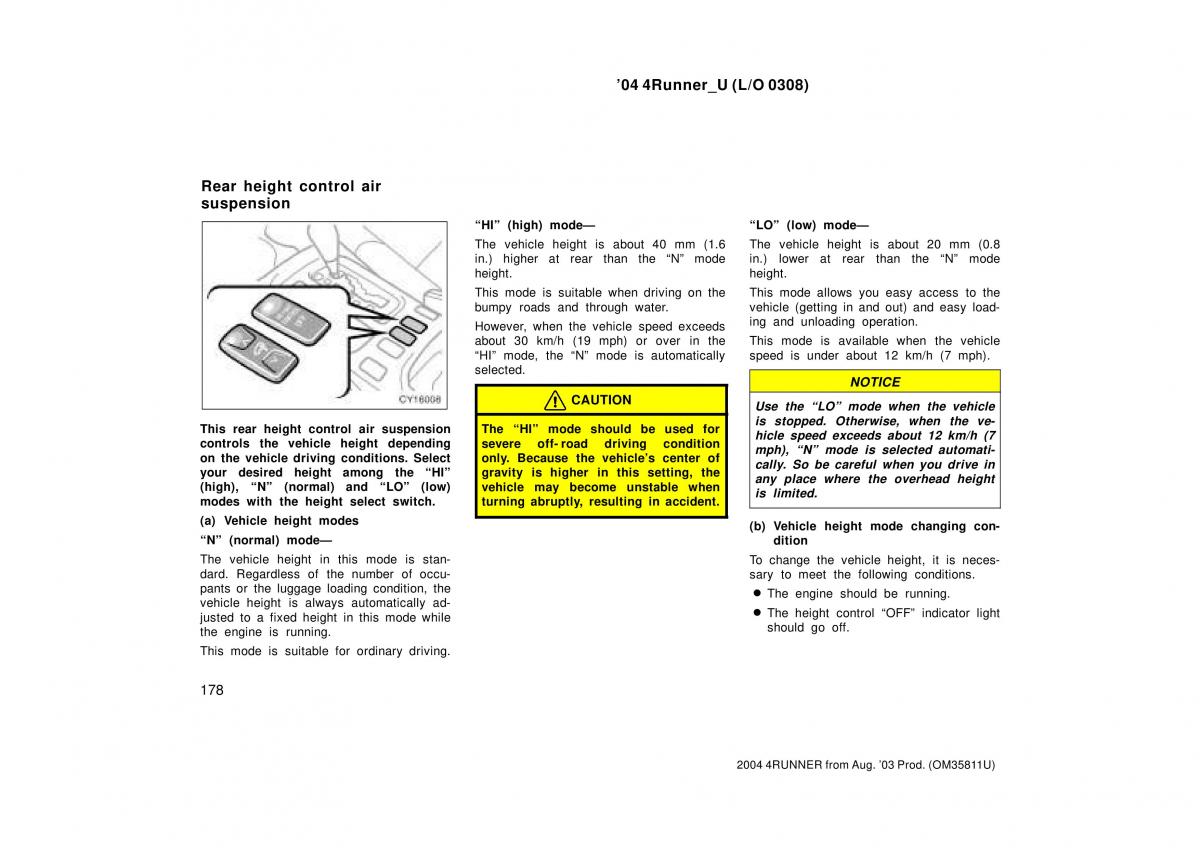 Toyota 4Runner 4 IV N210 owners manual / page 178