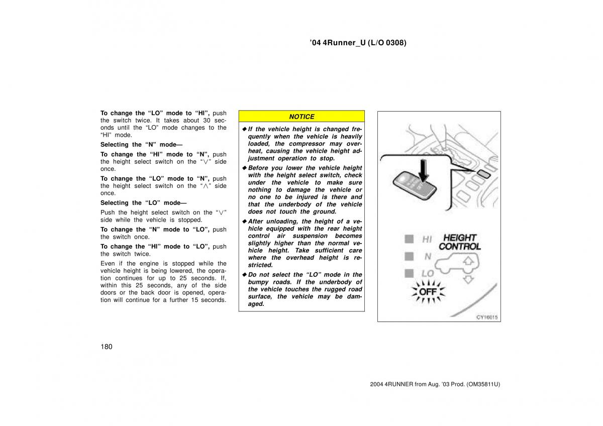 Toyota 4Runner 4 IV N210 owners manual / page 180