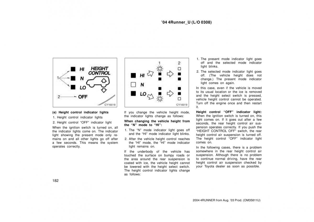 Toyota 4Runner 4 IV N210 owners manual / page 182