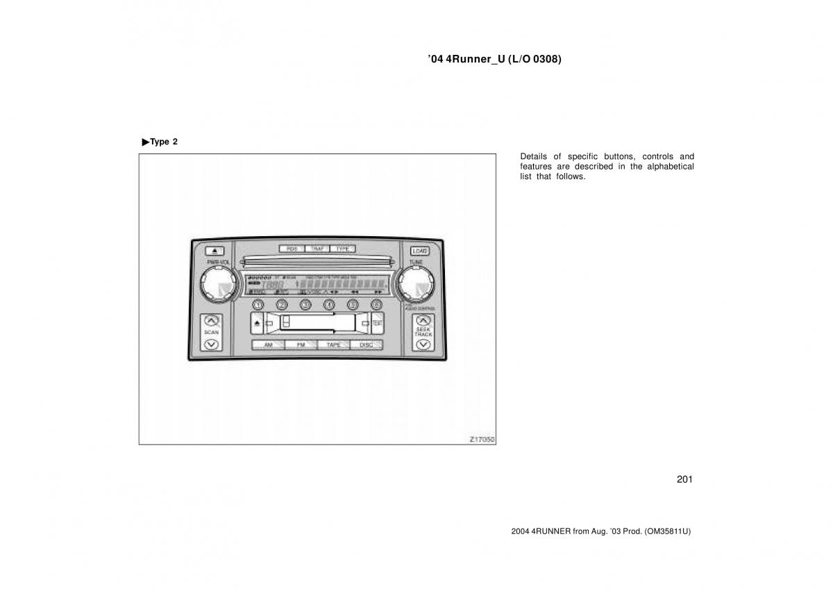 Toyota 4Runner 4 IV N210 owners manual / page 201