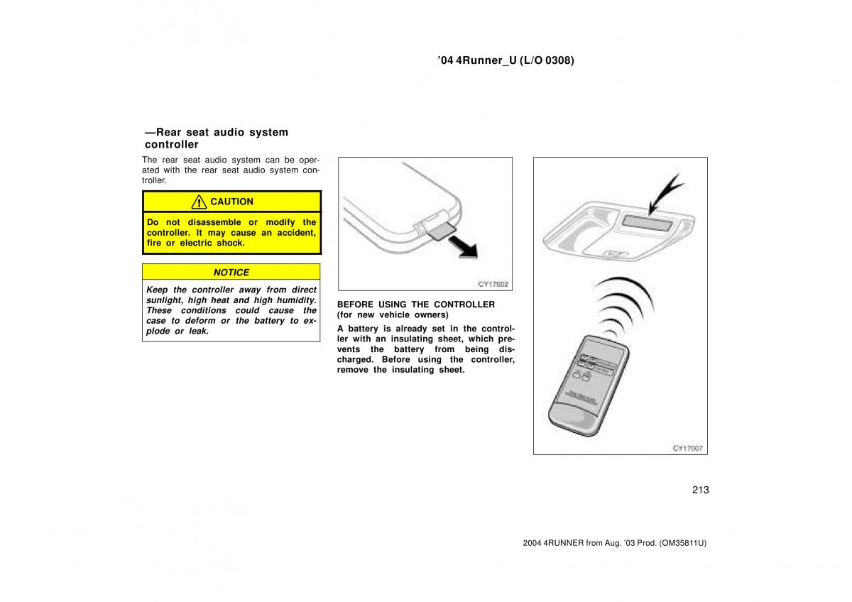 Toyota 4Runner 4 IV N210 owners manual / page 213