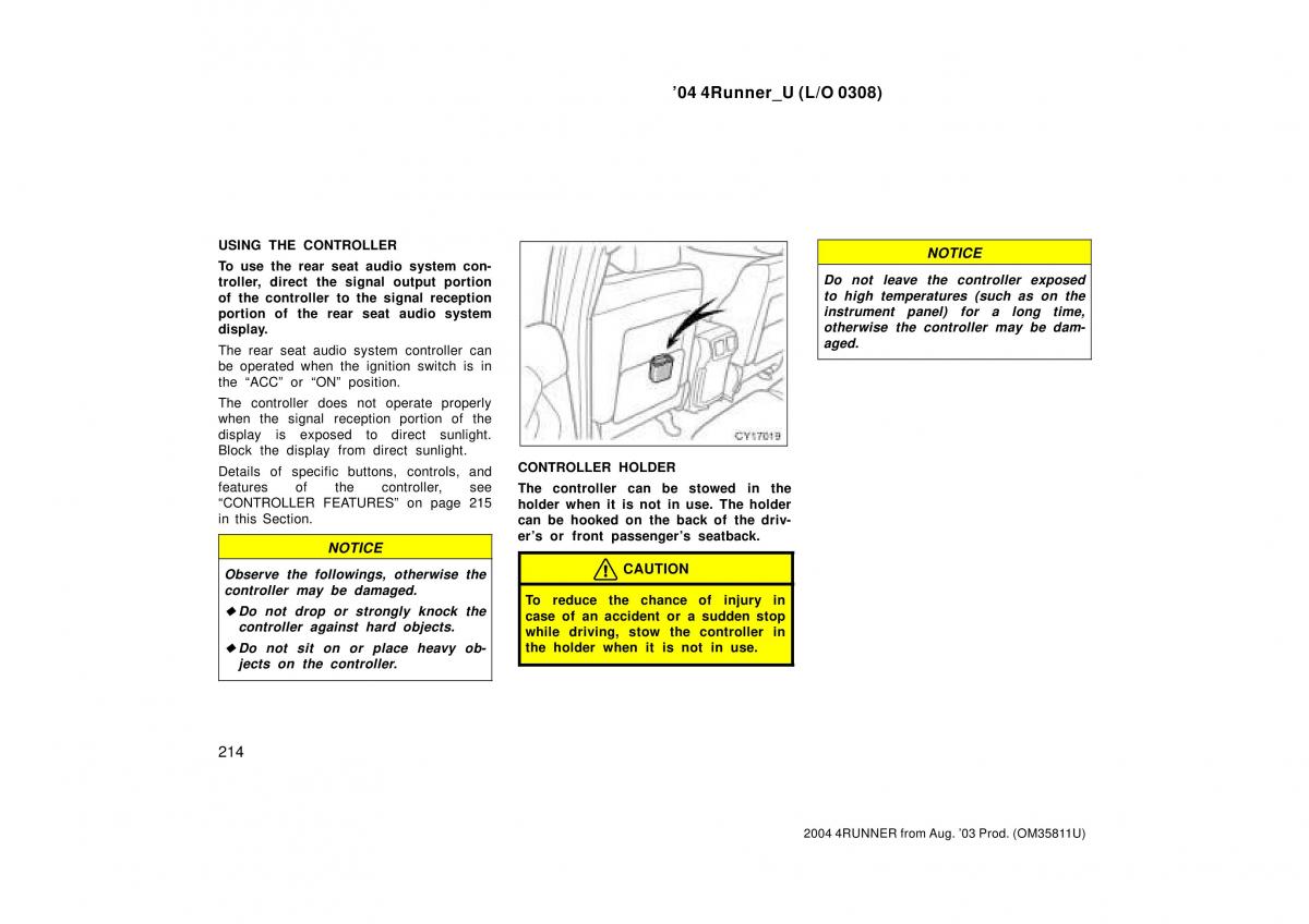 Toyota 4Runner 4 IV N210 owners manual / page 214