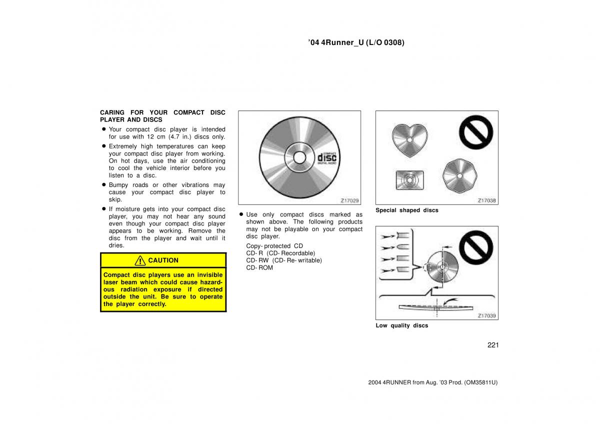 Toyota 4Runner 4 IV N210 owners manual / page 221