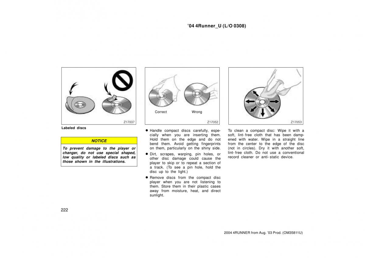 Toyota 4Runner 4 IV N210 owners manual / page 222