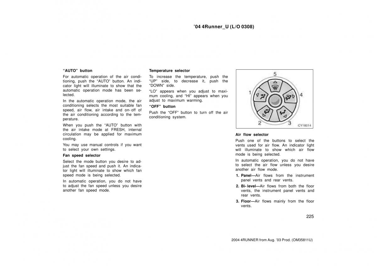 Toyota 4Runner 4 IV N210 owners manual / page 225