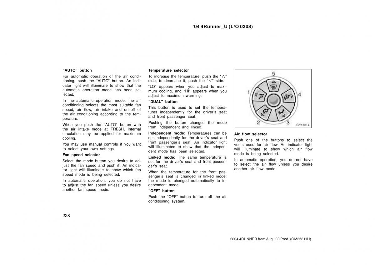 Toyota 4Runner 4 IV N210 owners manual / page 228