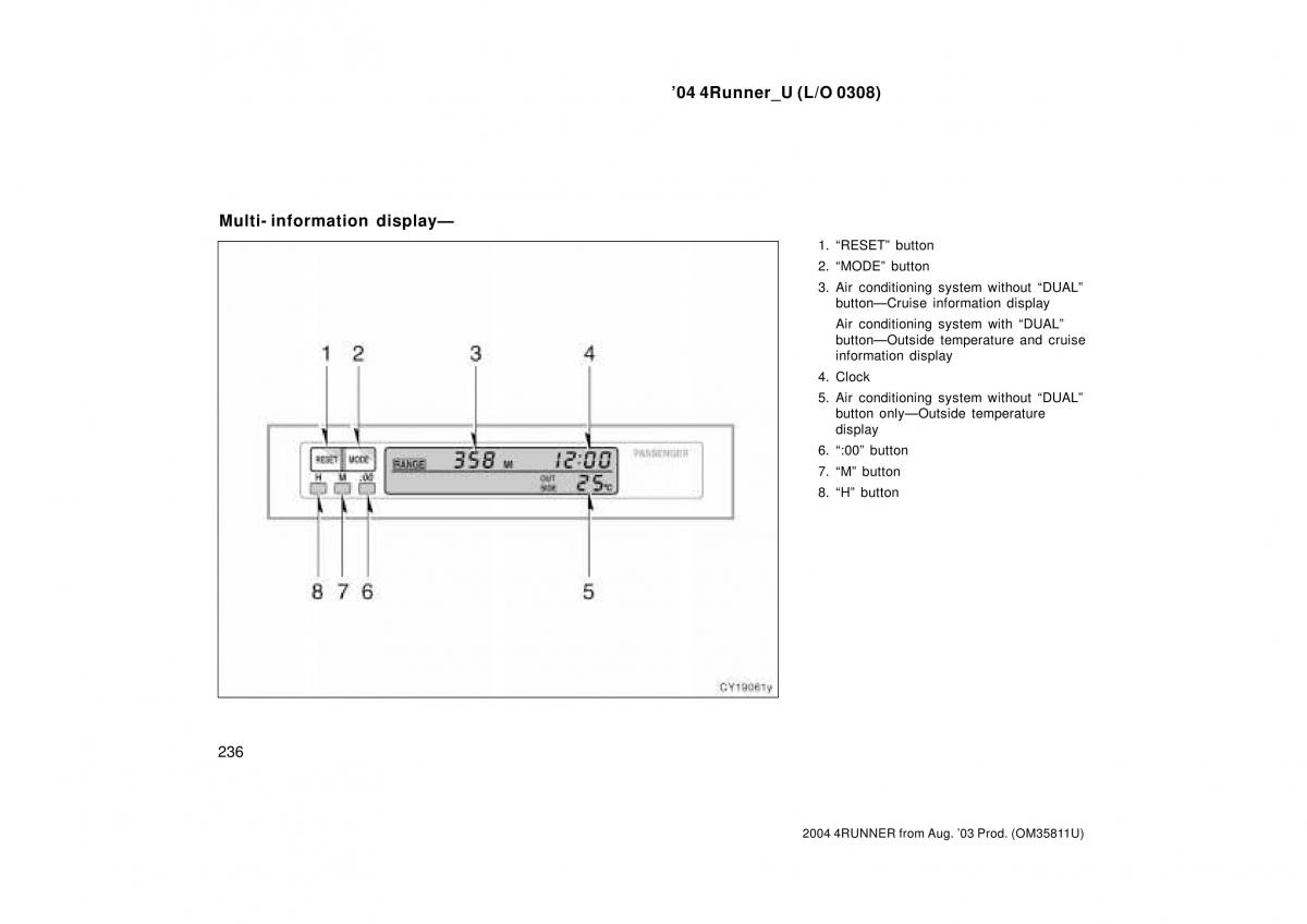 Toyota 4Runner 4 IV N210 owners manual / page 236