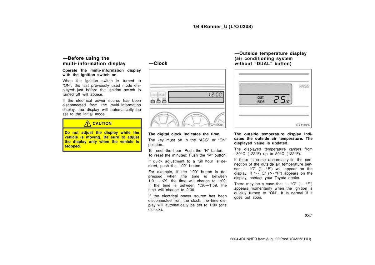 Toyota 4Runner 4 IV N210 owners manual / page 237